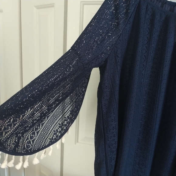 Indigo soul Crochet Tassel Navy Dress X Large - Picture 8 of 11
